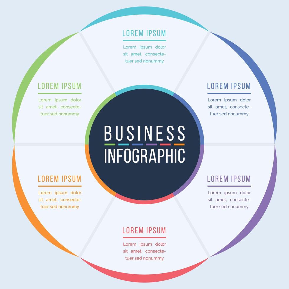 6 Options infographic design for business information vector