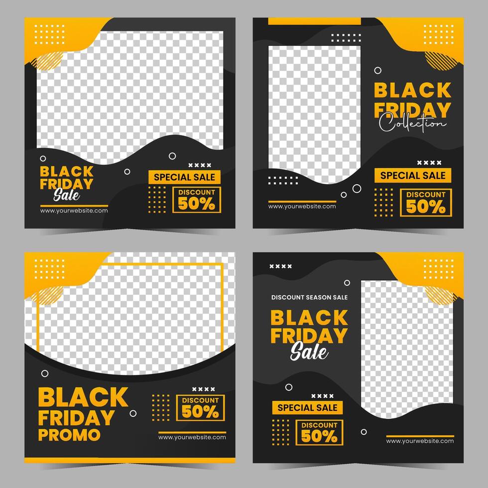 Black friday campaign social media post templates. vector