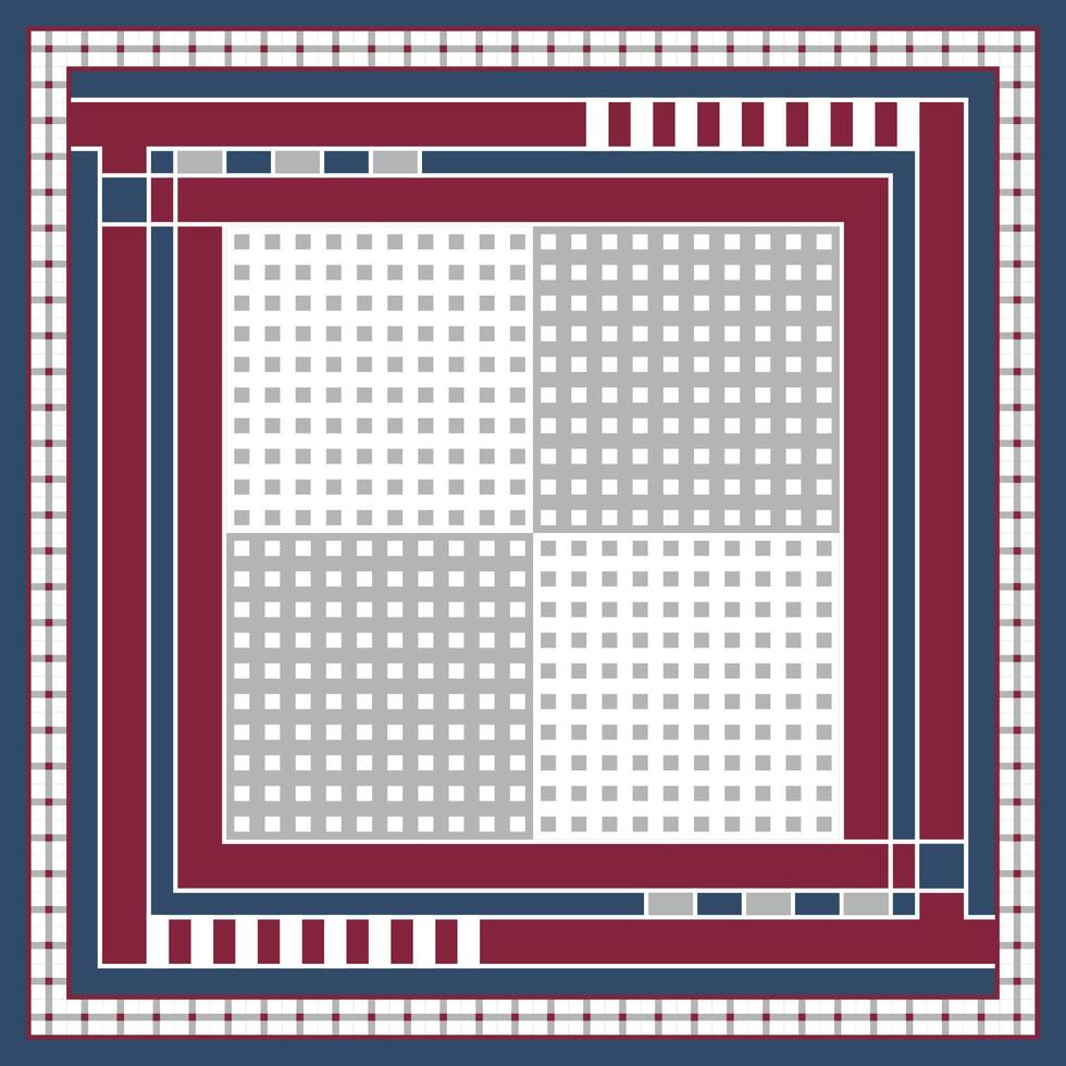 red and blue geometric scarf design vector