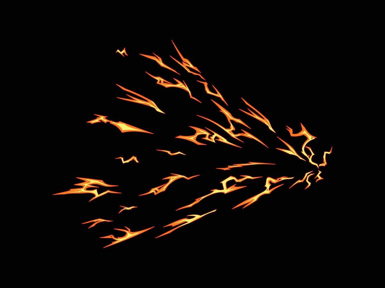 cartoon dash sparkle fire flame vector