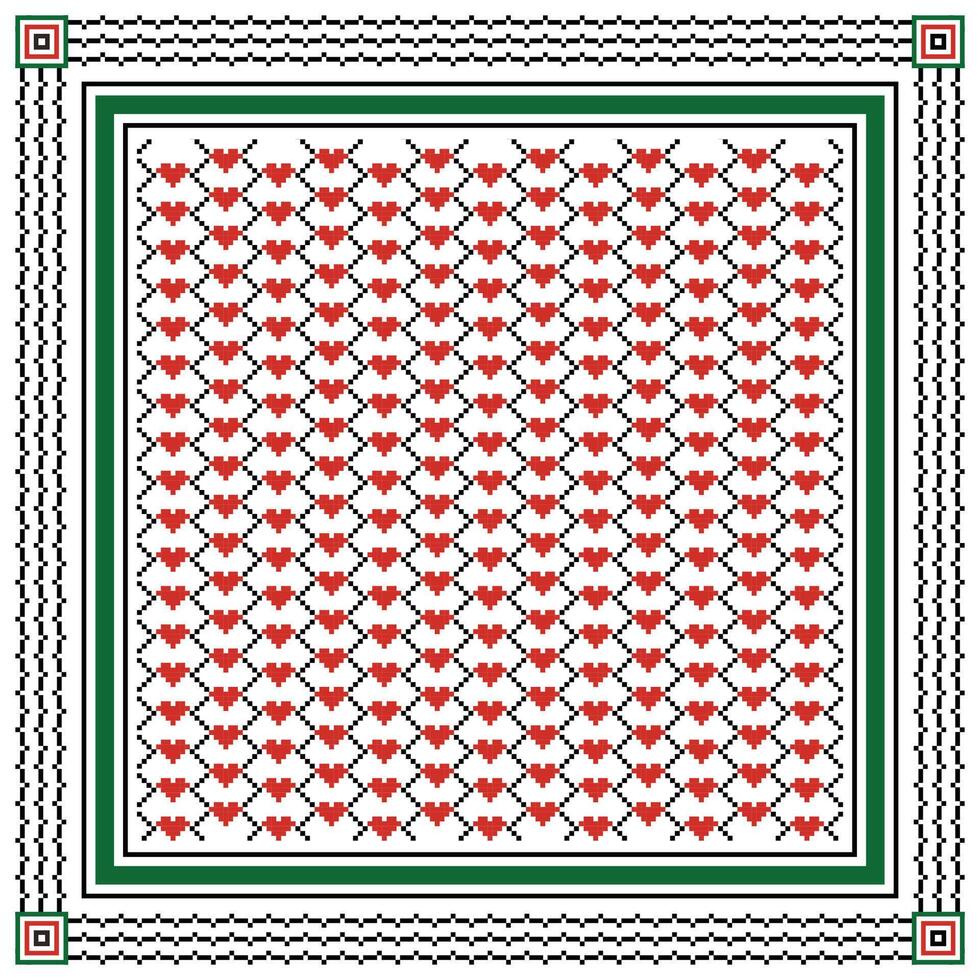 abstract heart geometric hijab scarf vector
