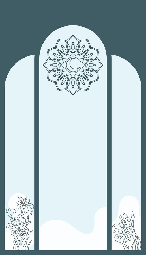 aesthetic outlined floral prayer mat vector