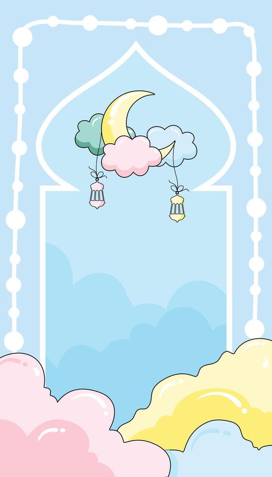 colorful clouds sky kids prayer mat vector