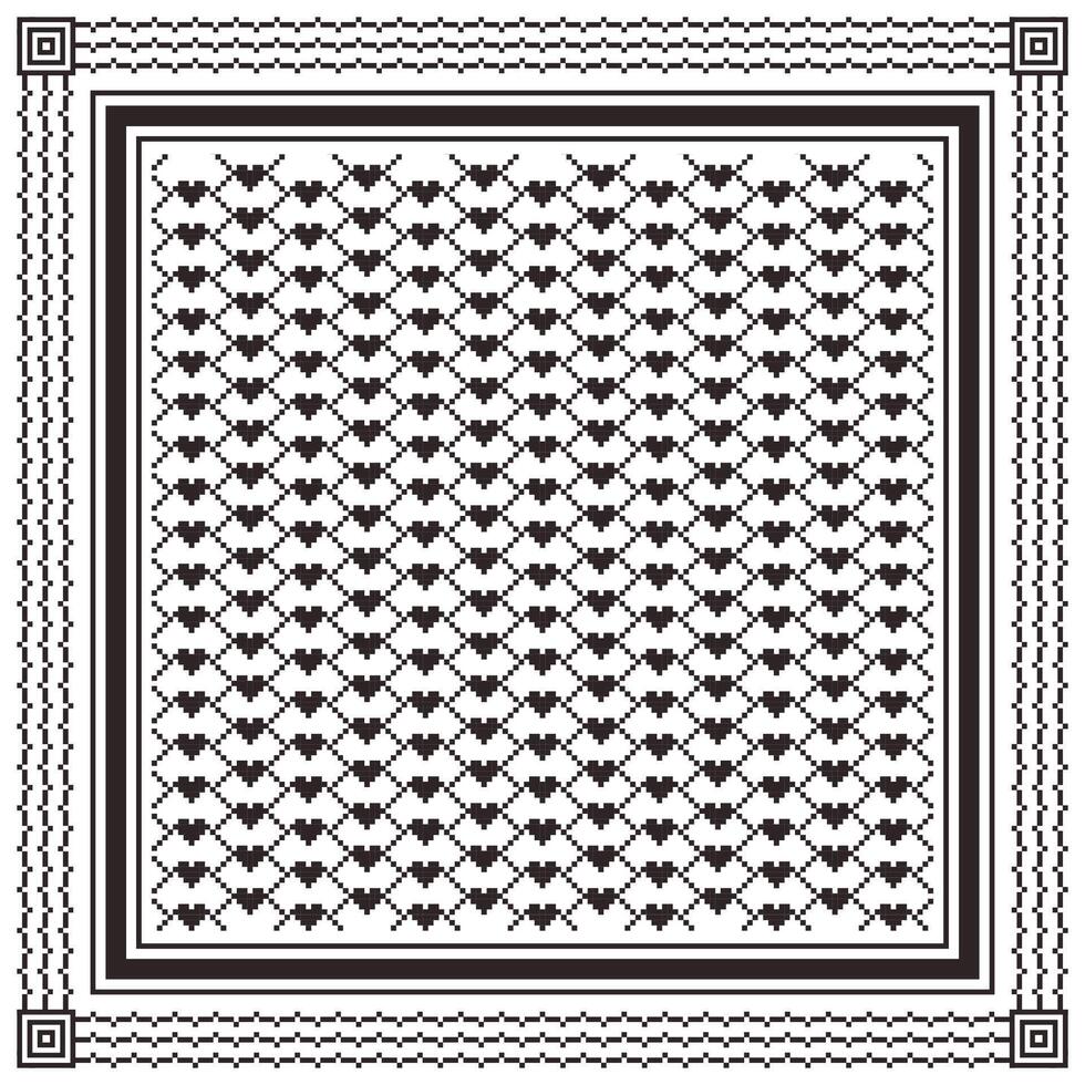 heart shape scarf keffiyeh style vector