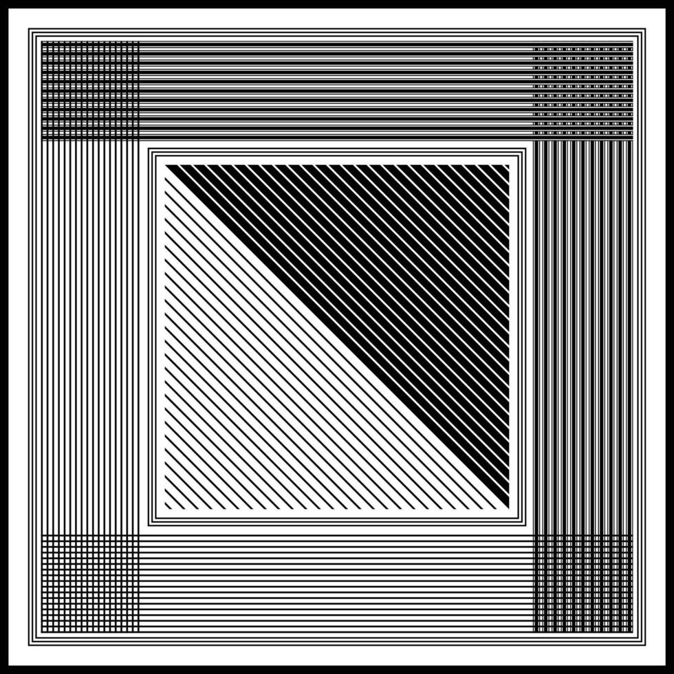 abstract monochrome stripes pattern scarf vector