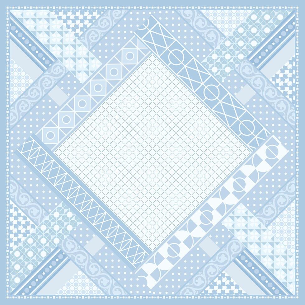 contemporary abstract geometric scarf design vector