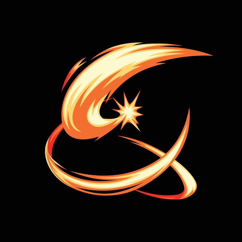 cartoon sword slash trail effect vector