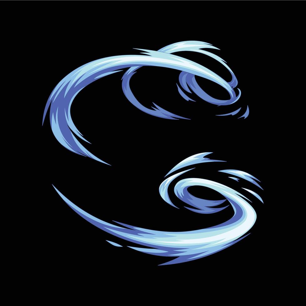 double swirl trail cartoon effect vector