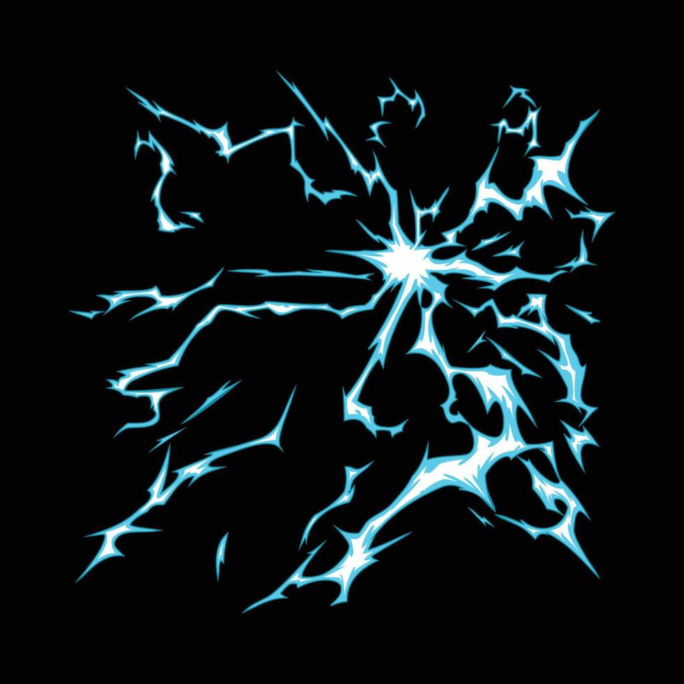burst of lightning cartoon effect vector