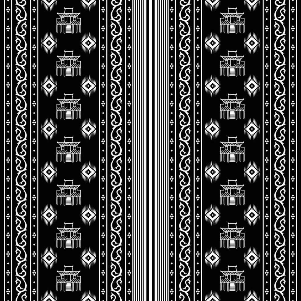 monochrome abstract ethnic batik pattern vector