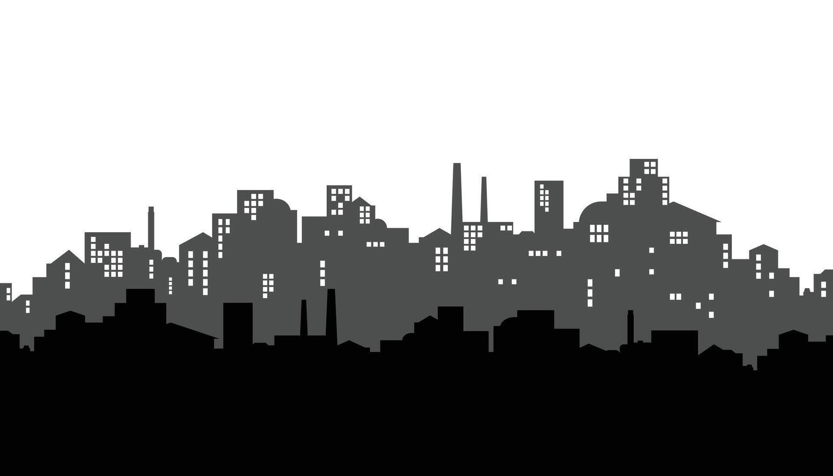 urban city skyline silhouette background vector