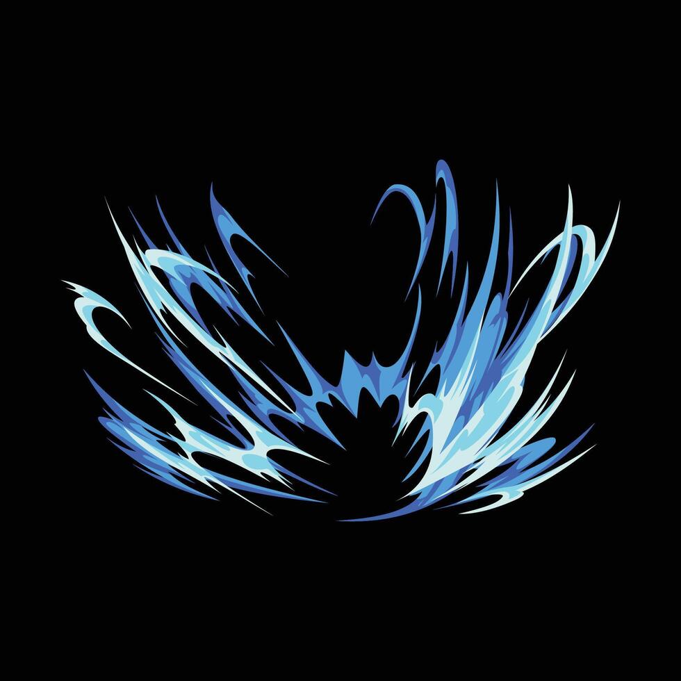 blue dash trail cartoon effect vector
