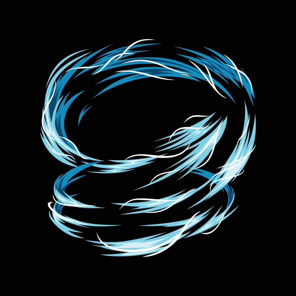 blue wind aura magic effect vector