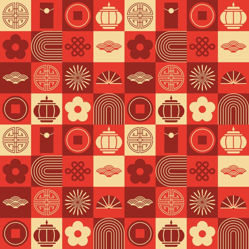 chinese new year theme pattern vector