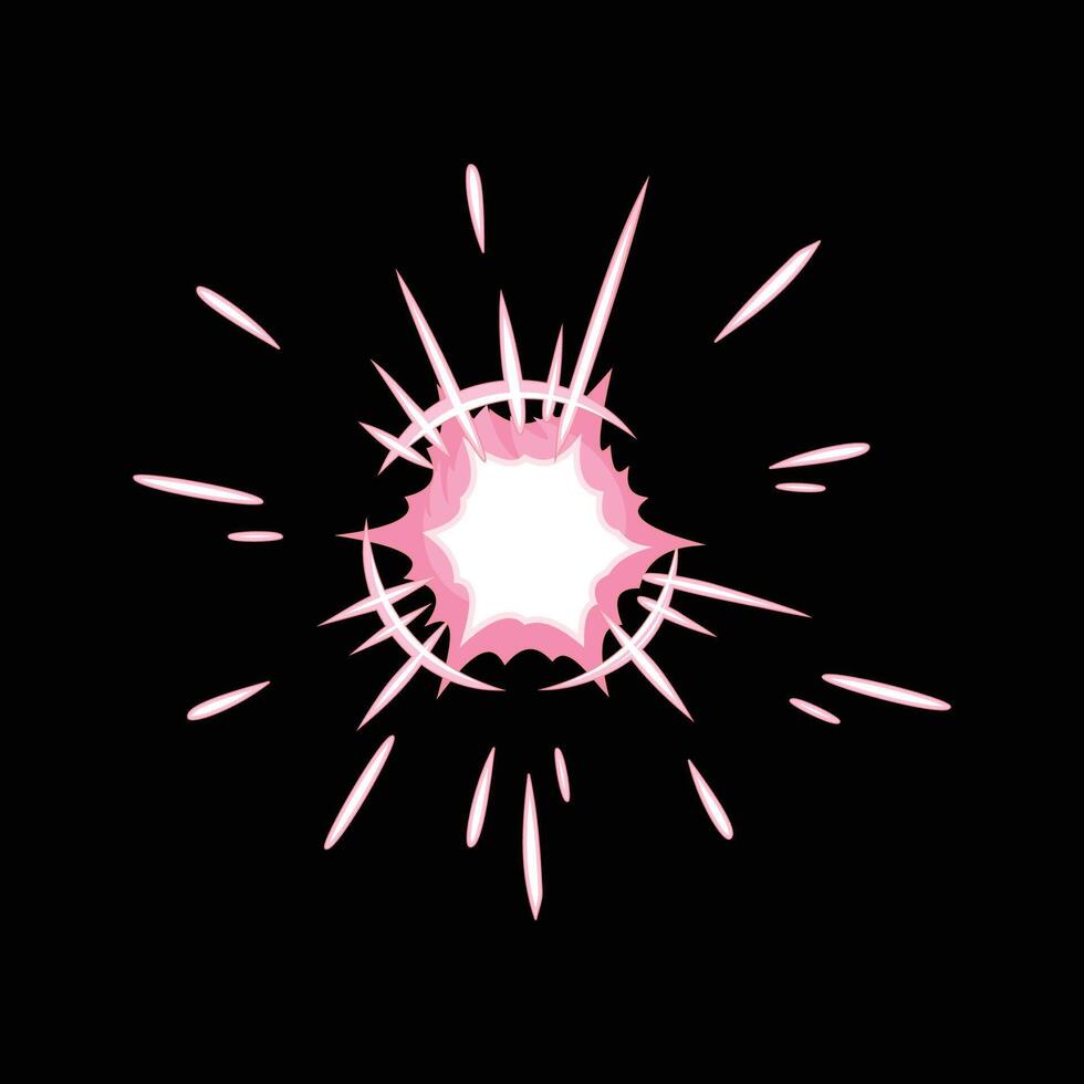 pink cartoon spark impact effect vector