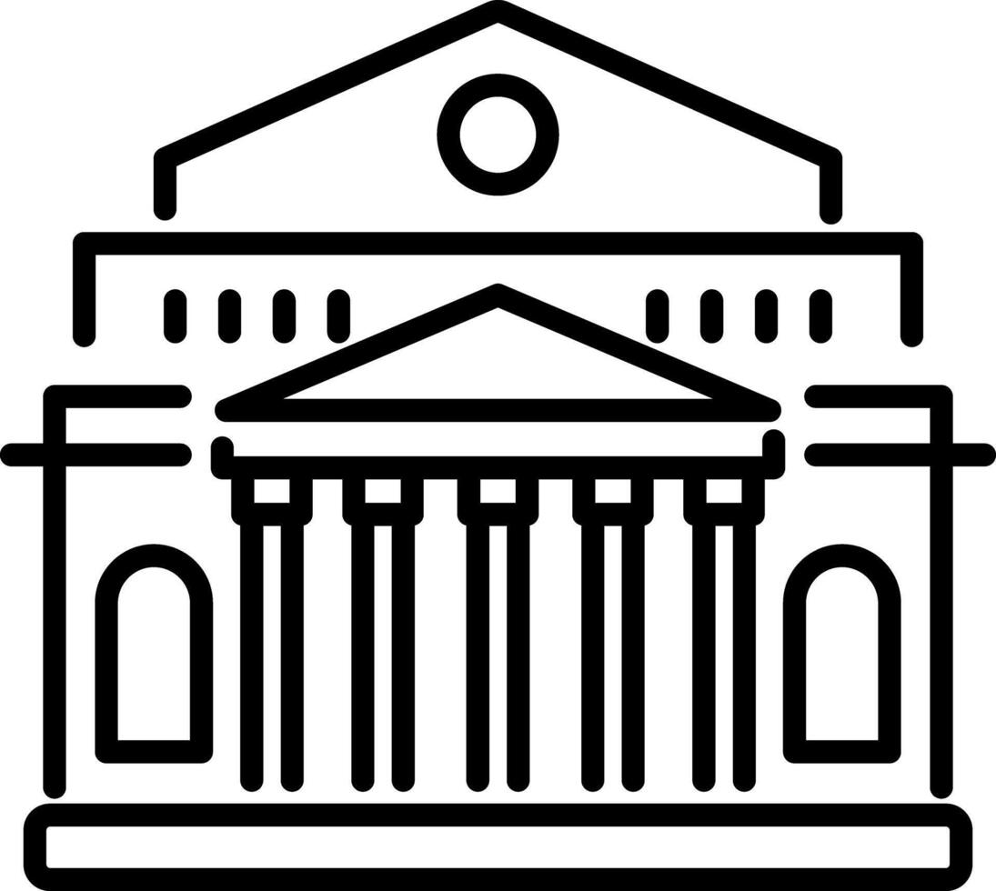 Russian balshoi theatre icon in linear style vector