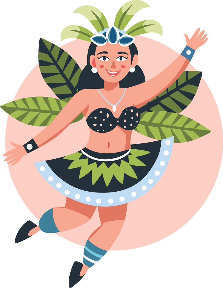 Parade dancer girl illustration in flat style vector