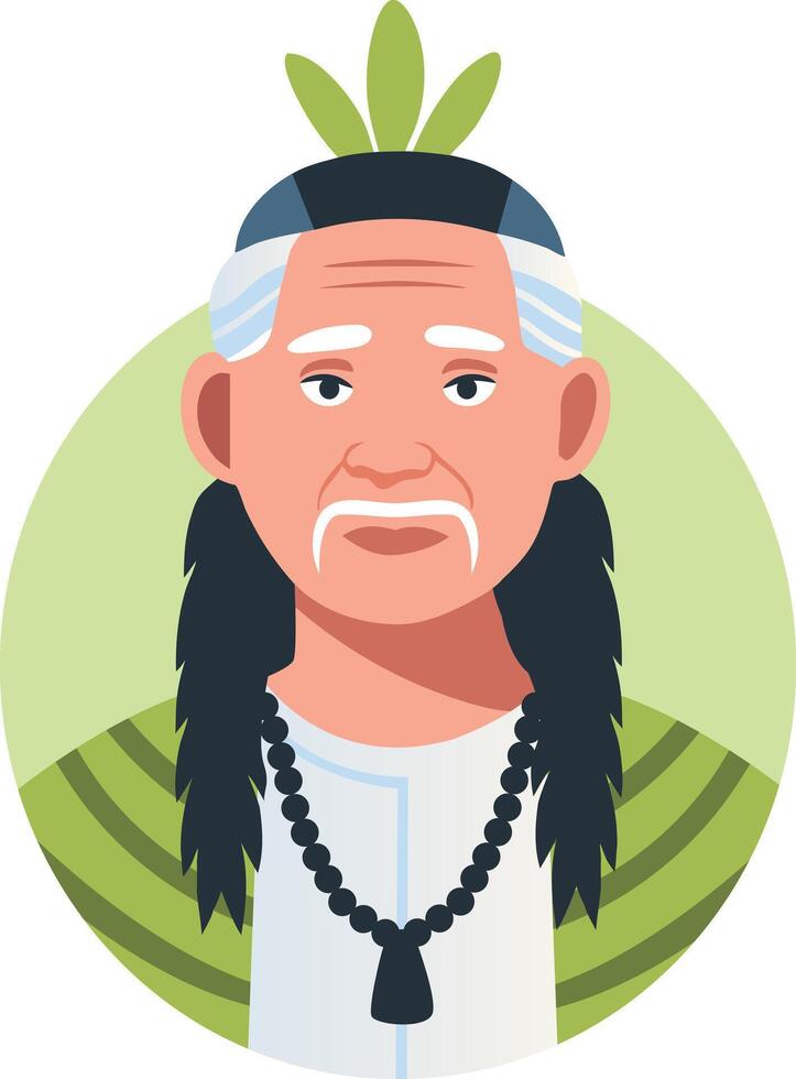 A flat illustration of traditional character vector