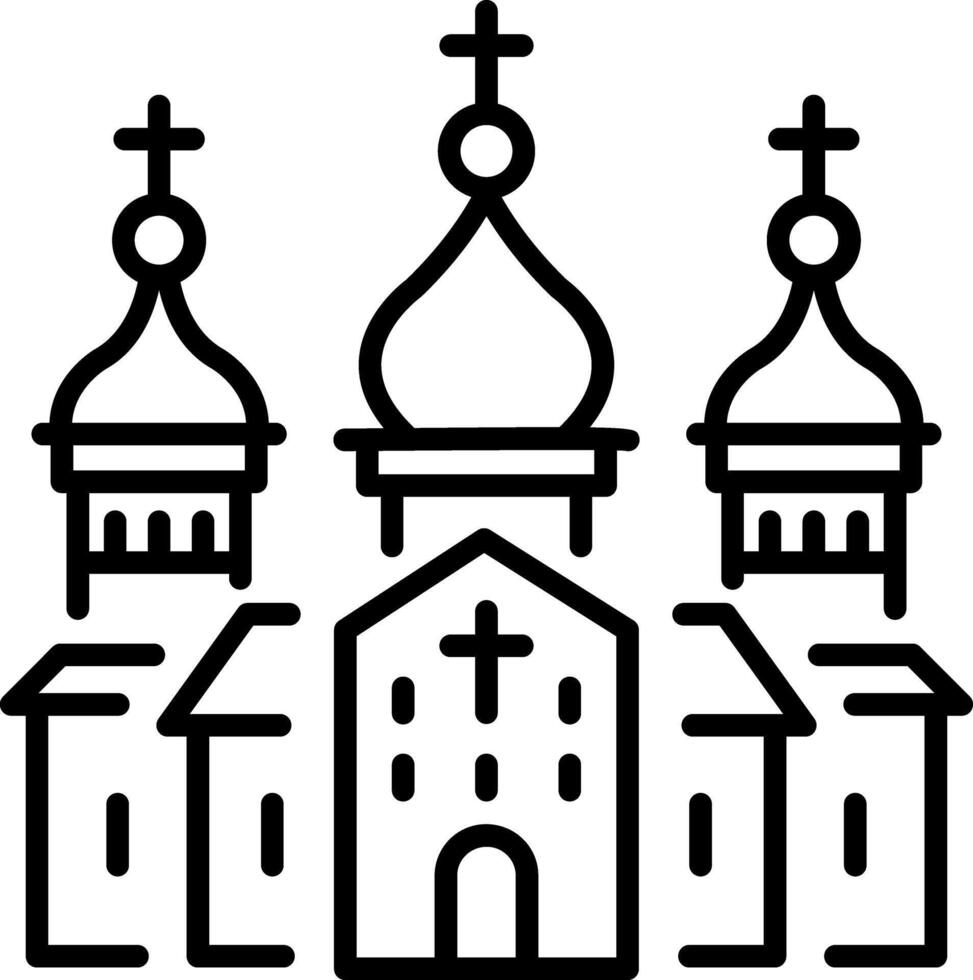 A linear style icon of a church building vector