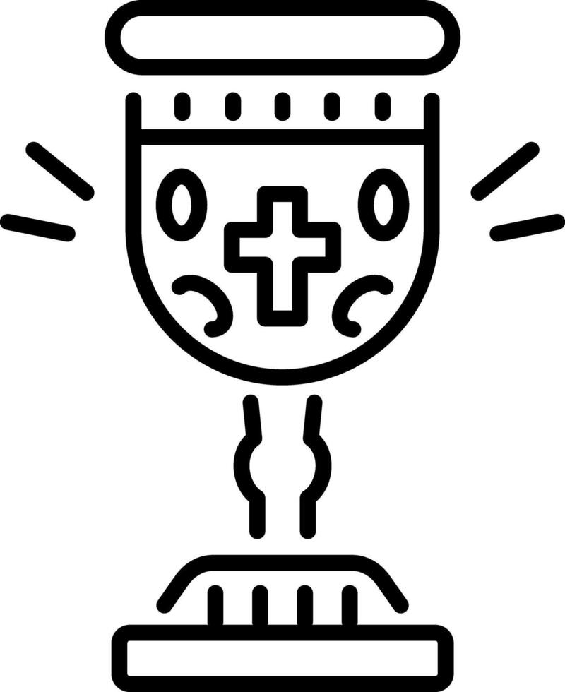 Religious orthodox chalice icon in line style vector