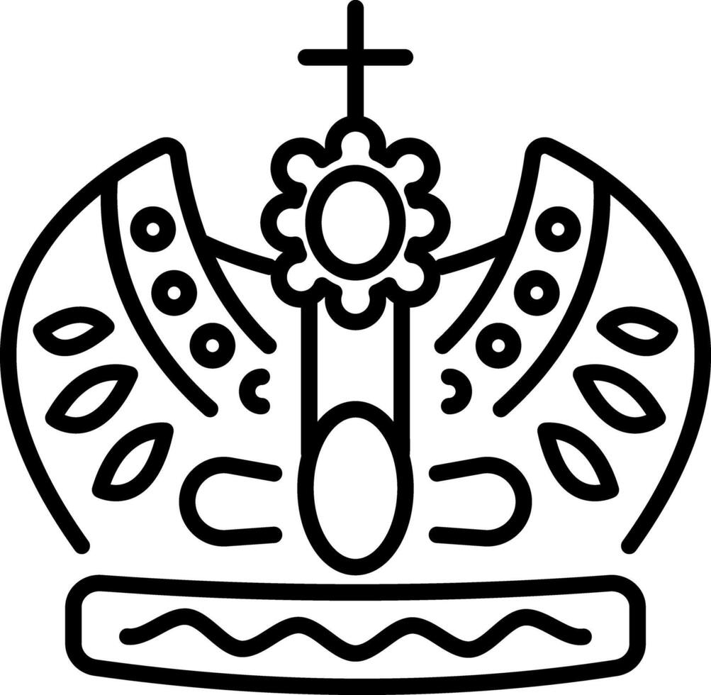 A linear style icon of a russian crown vector