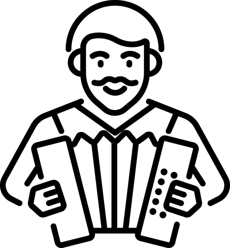 Accordion player icon in line style vector
