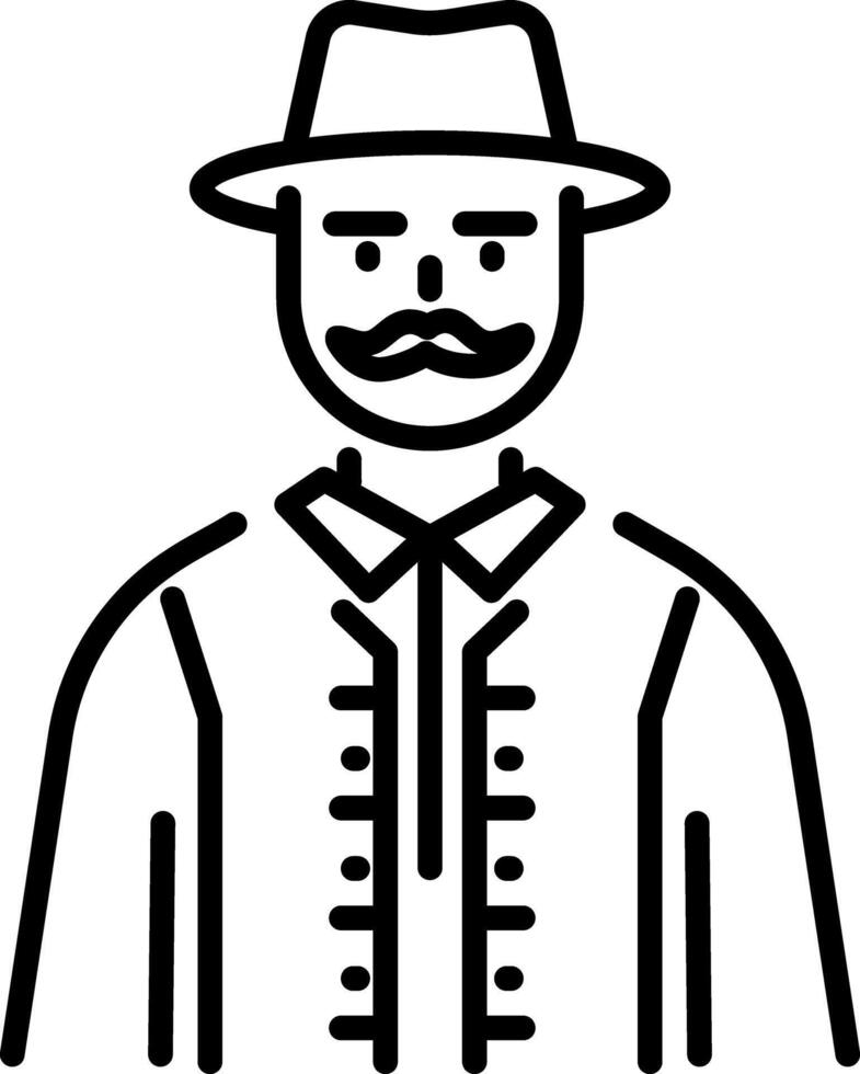 A line style icon of a russian man vector