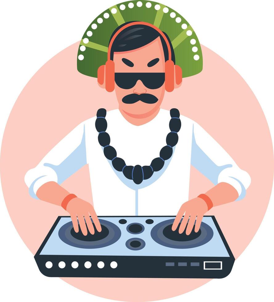 Mexican music mixer illustration in flat style vector