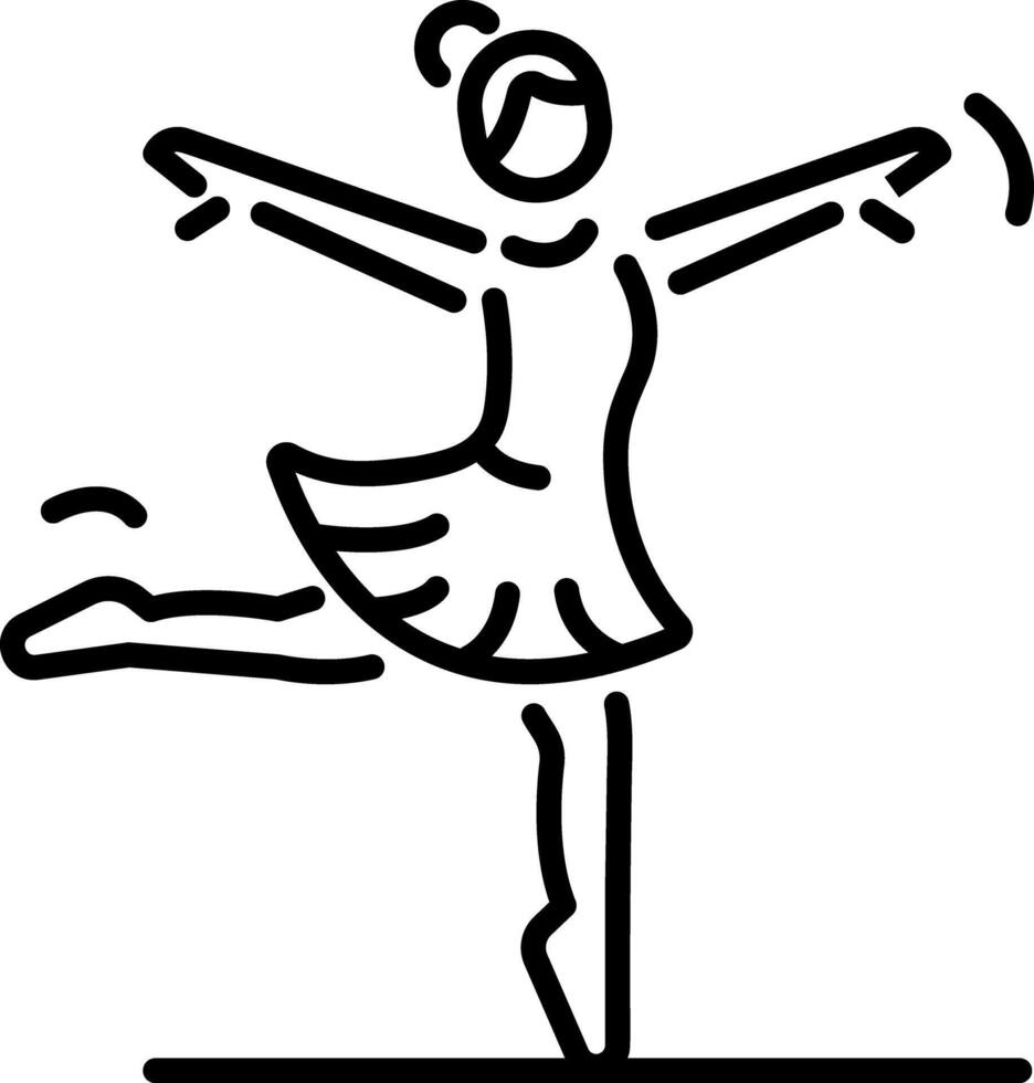 A girl doing dance pose icon in line style vector