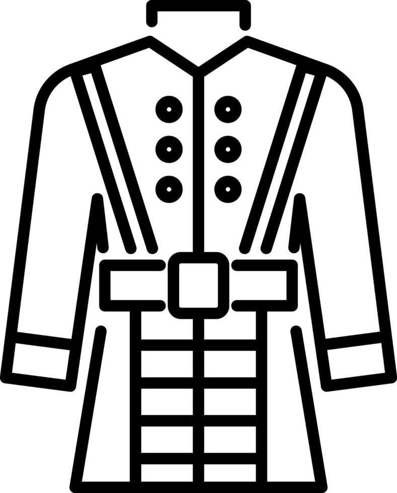 Cossack uniform icon in linear style vector