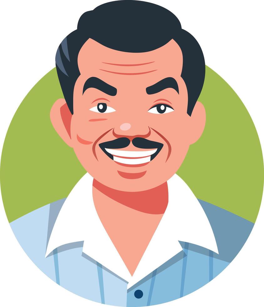 A flat illustration of a smiling man vector