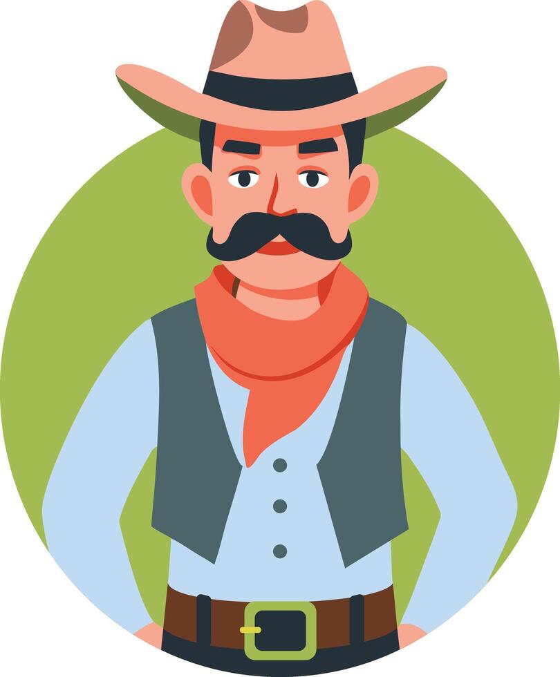 Gaucho cowboy illustration in flat style vector