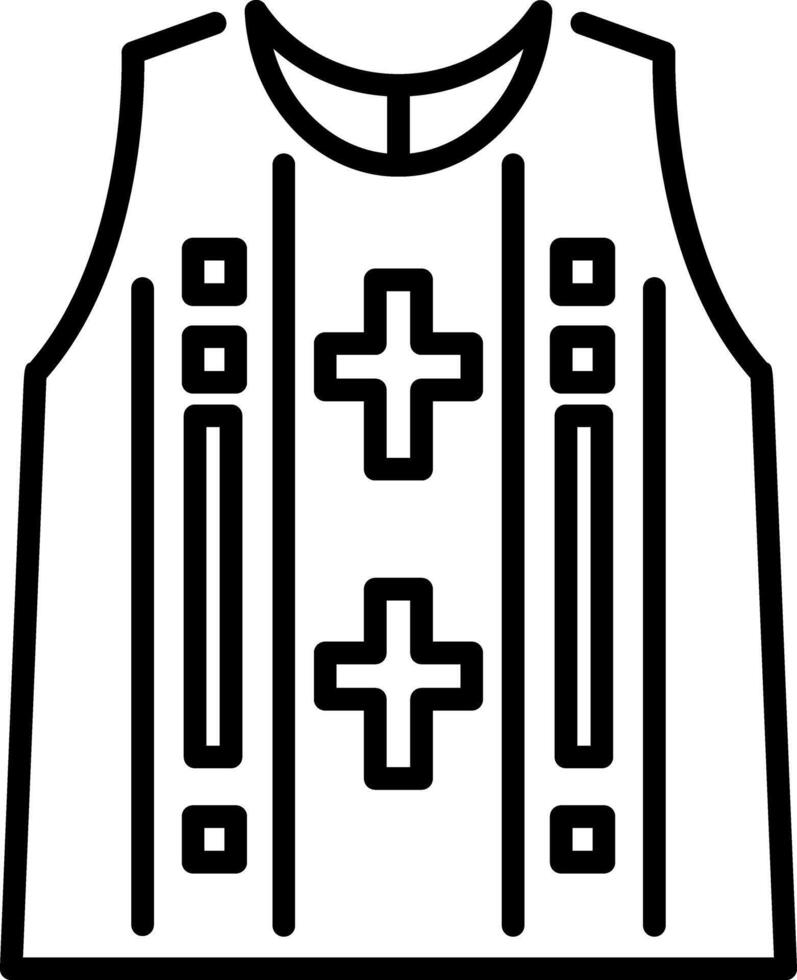 A line style icon of church vestment vector