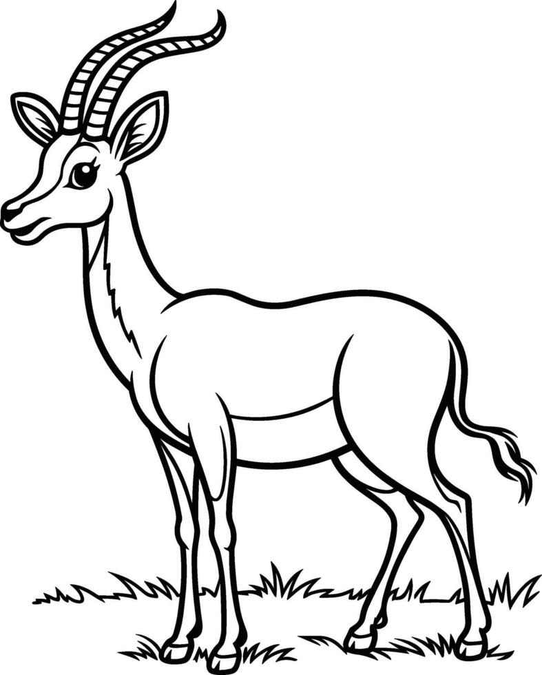Gazelle in Savanna Grassland vector