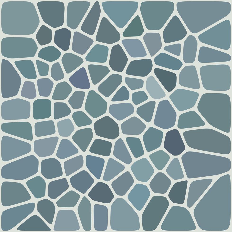 An abstract geometric pattern resembling mosaic tiles in varying shades of blue. The irregular shapes create a textured, modern, and artistic design, evoking a sense of harmony and structure. vector