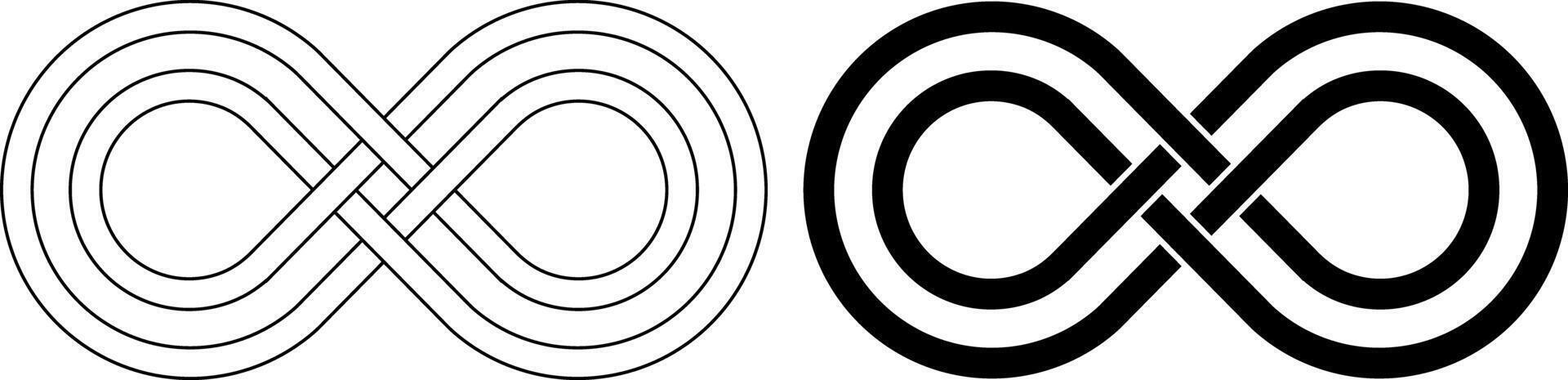 outline silhouette infinity icon set vector