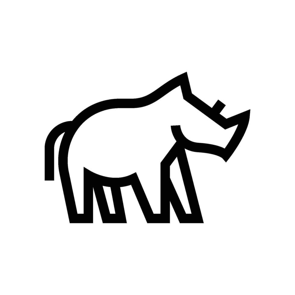 simple line of rhino vector