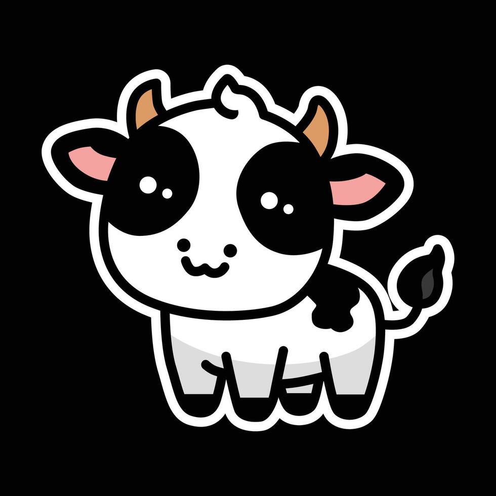 cute cow illustration vector