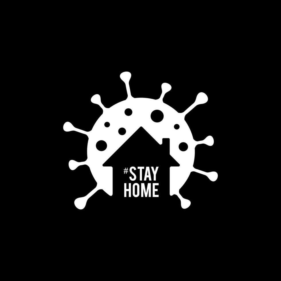 illustration of viruses and home for icon, logo, sticker, website, banner, sign. isolated icon on black background vector