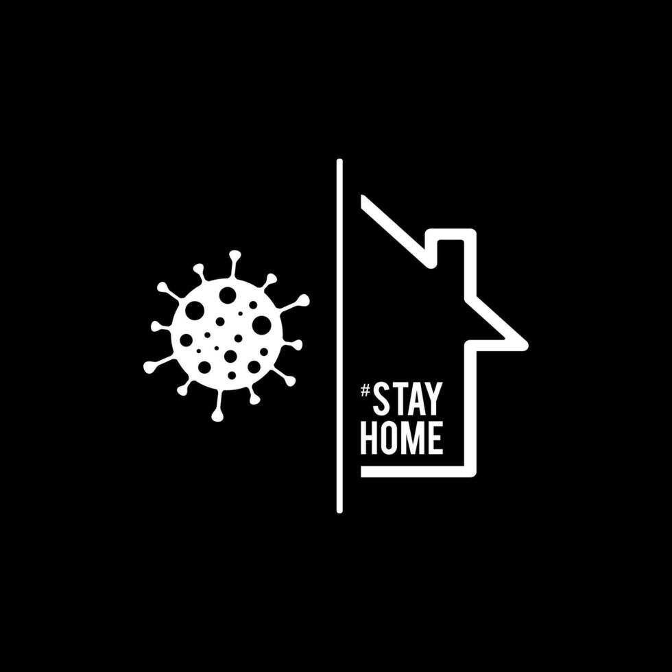 Viruses and home icon. For virus logo, sticker, website, banner, sign. illustration vector