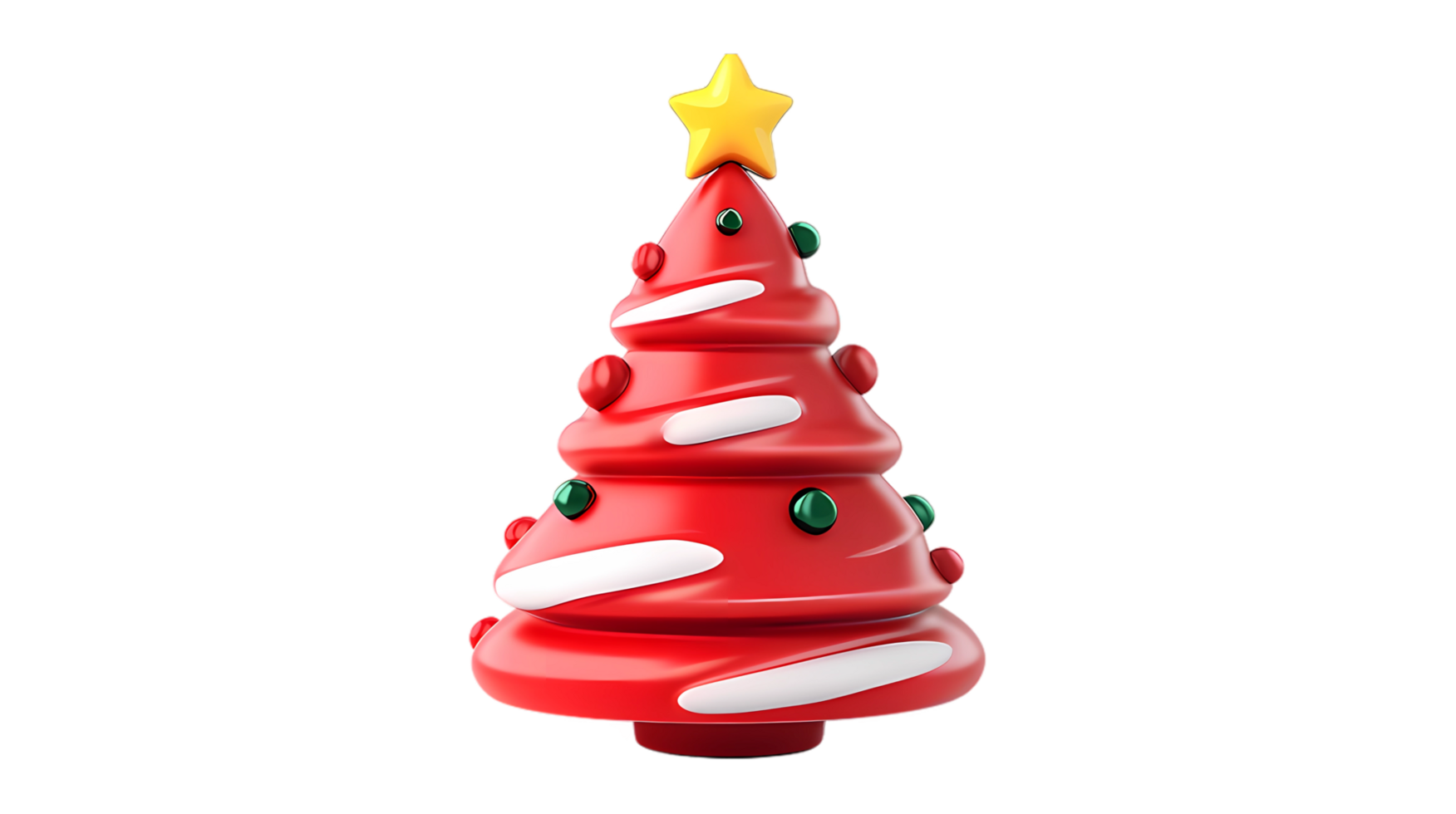 a red christmas tree with a star on top png