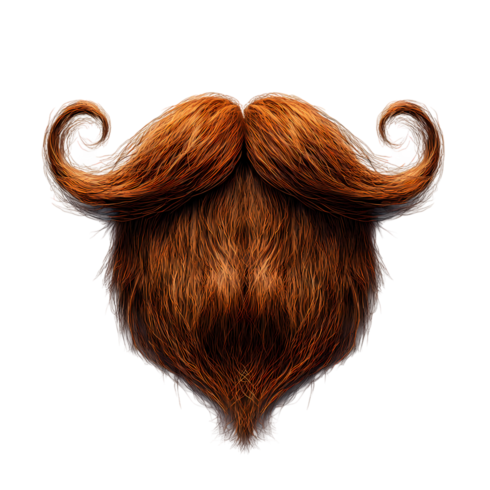 realistic realistic beard with curly hair on transparent background png
