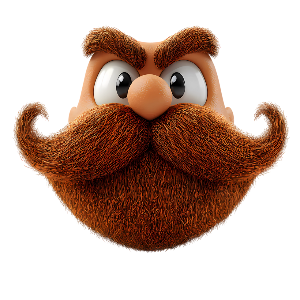 a cartoon character with a mustache and beard png