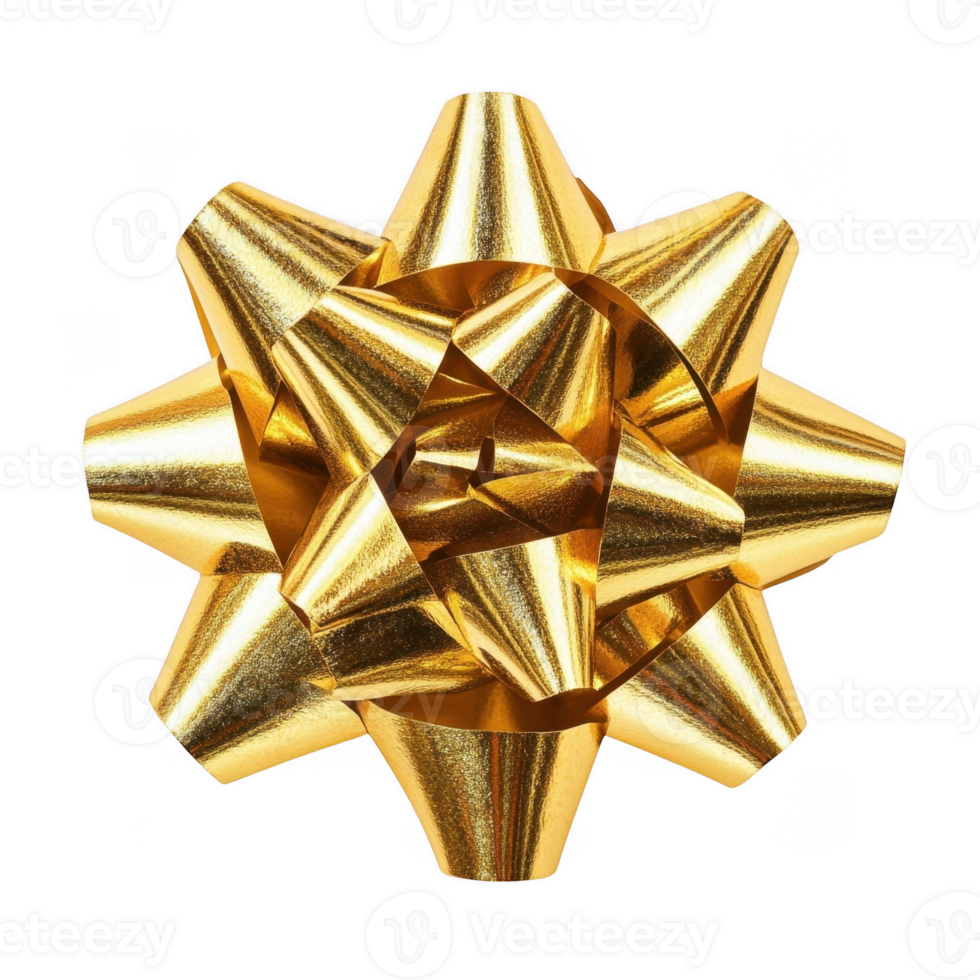 Shiny golden bow adding a touch of sparkle to any gift, with transparent background for easy integration into designs png