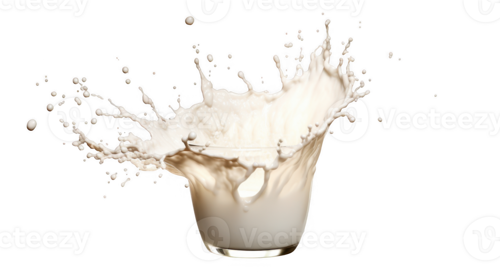 3d Create the perfect dairy product advertisement with milk splashes in crown shape a transparent background png