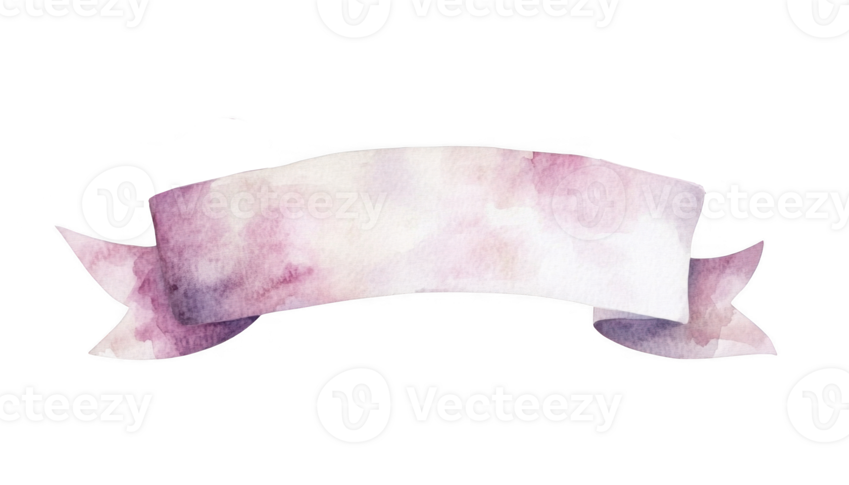 Pink watercolor ribbon banner isolated on transparent background, ideal for adding a touch of elegance to designs, invitations, and creative projects png