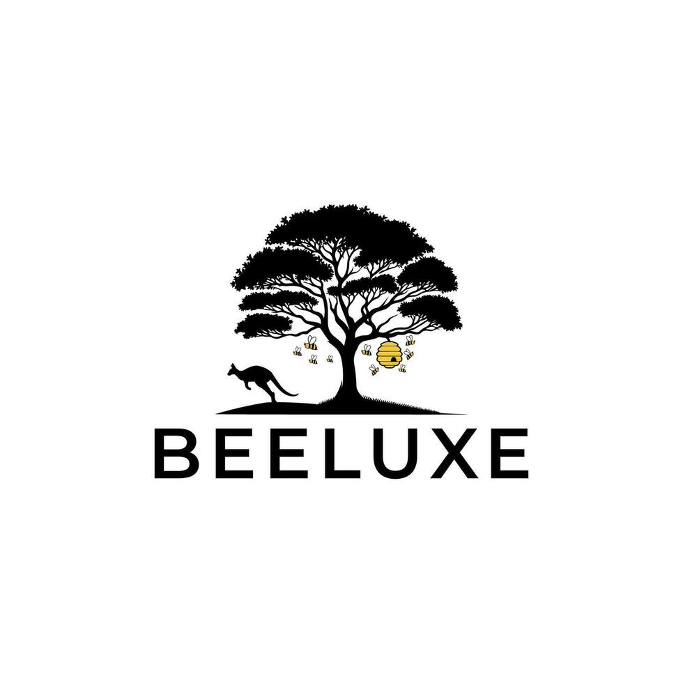 Logo Beeluxe bee and kangaroo vector