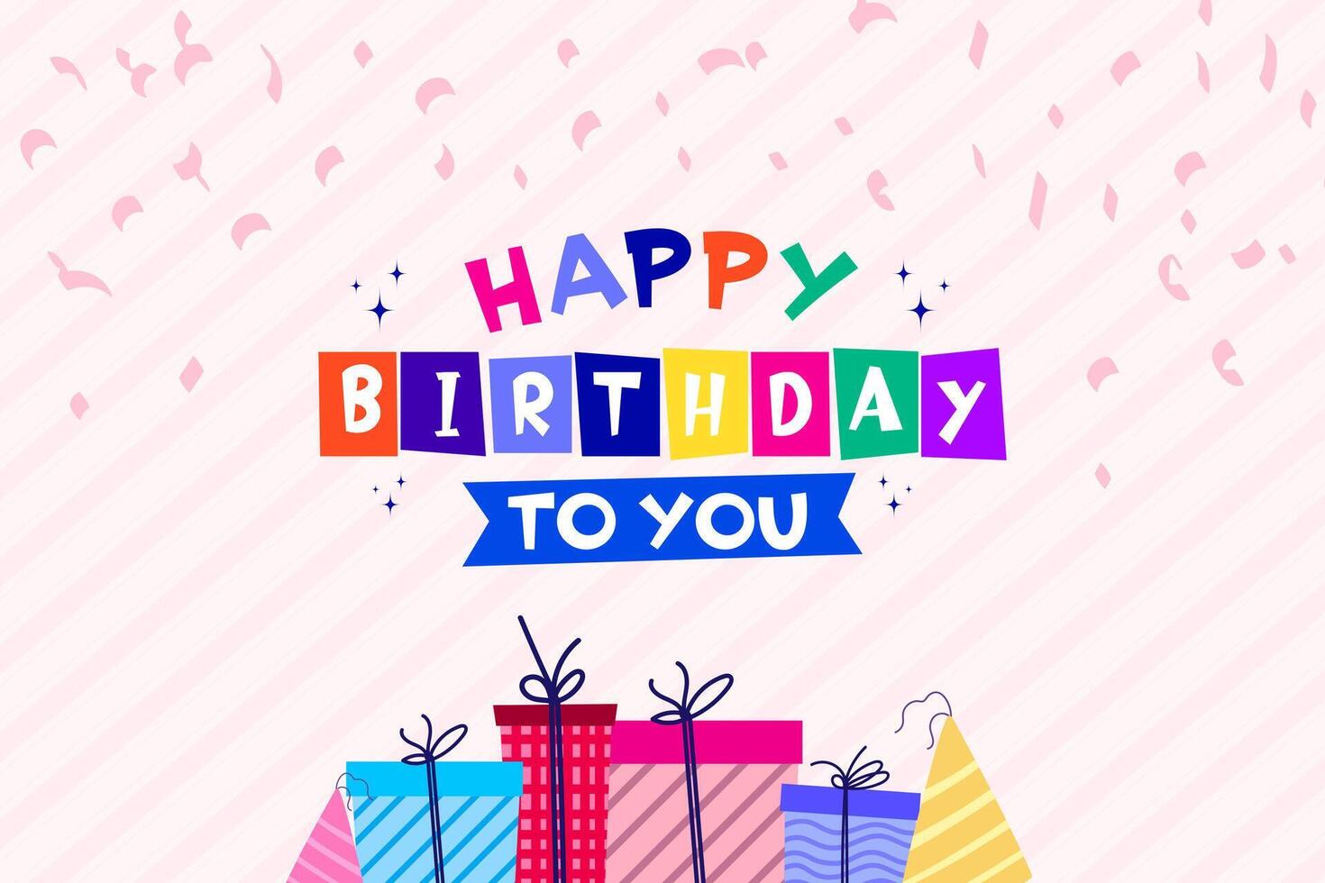 Happy birthday background design. Birthday text in pink space for message vector
