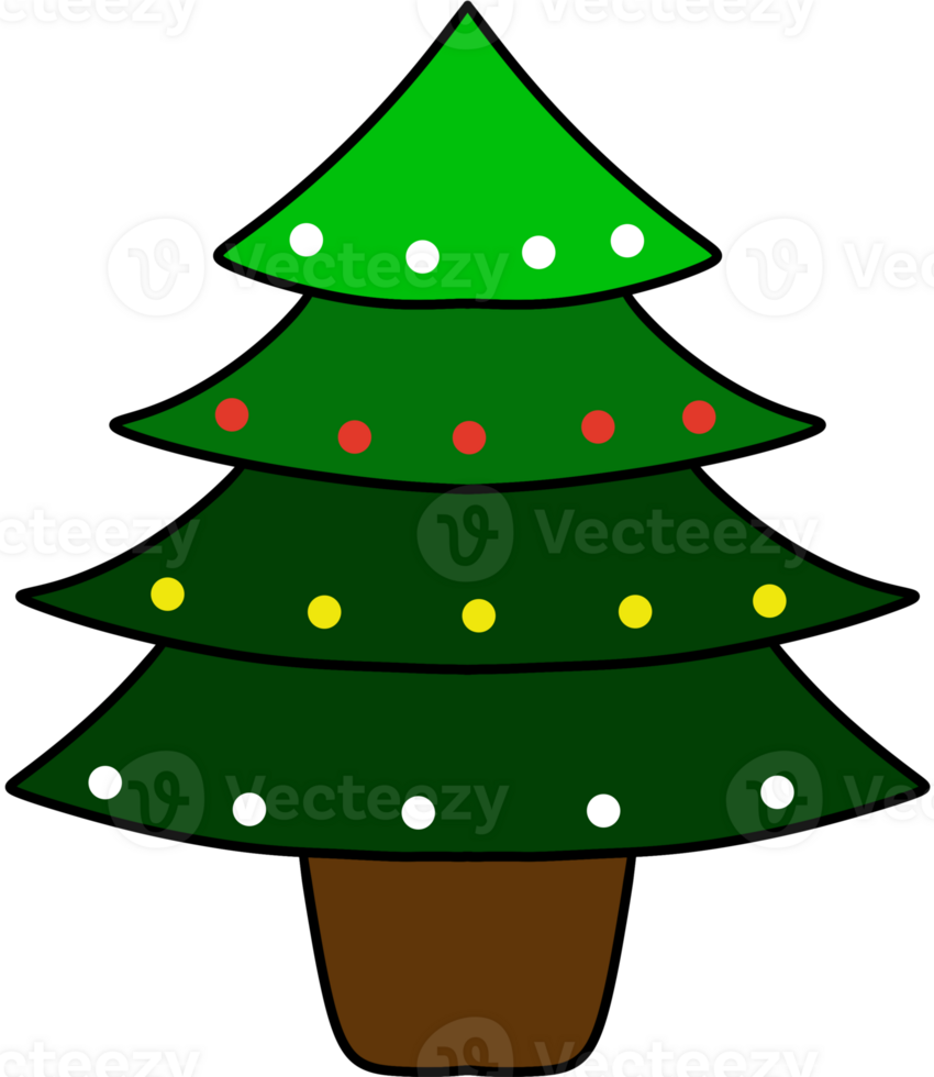cute color full Christmas tree png