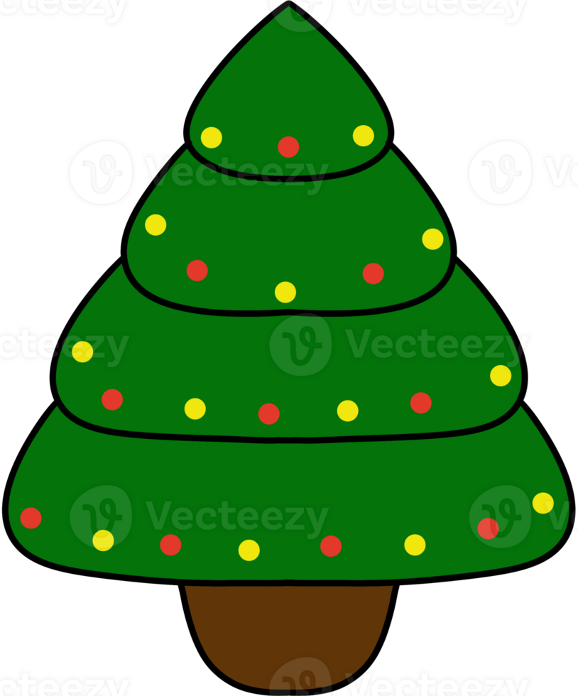 cute color full Christmas tree png